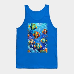 Colorful Tropical Fish With Jewel Like Bubbles Tank Top